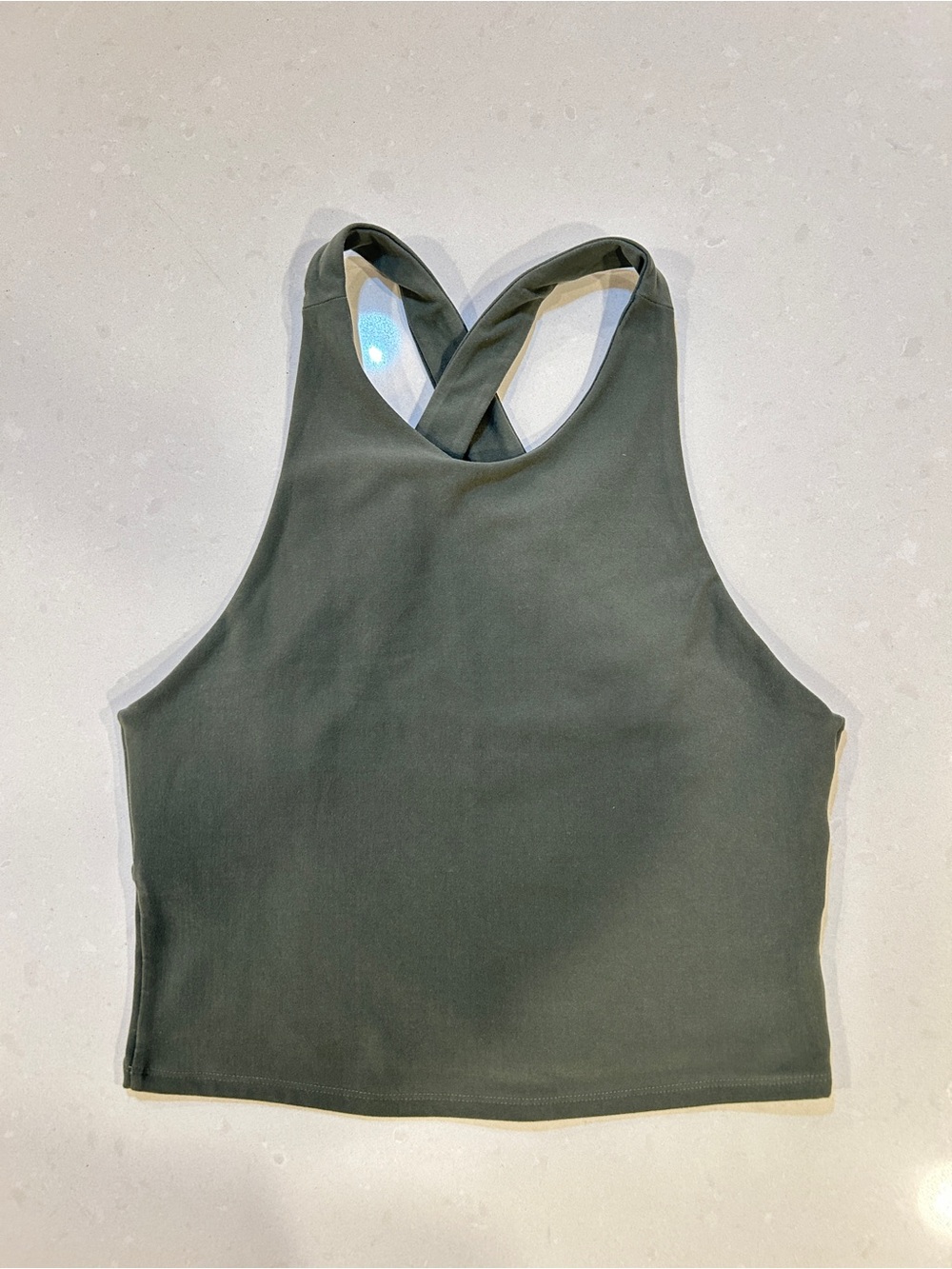 Abercrombie & Fitch Olive Green Crossback Crop Tank